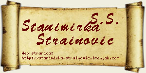 Stanimirka Strainović vizit kartica